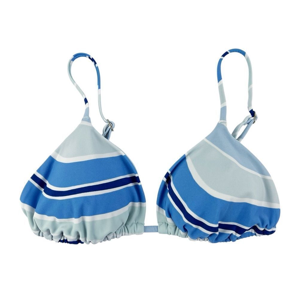 Hollister Blue Striped Padded Triangle‎ Bikini Top Size Medium